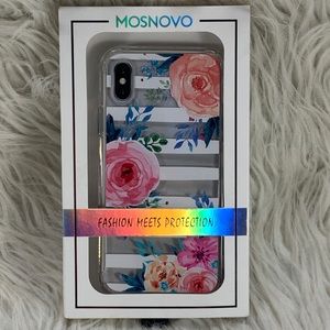 Mosnovo Clear Stripes Floral IPhone X/XS Case NEW